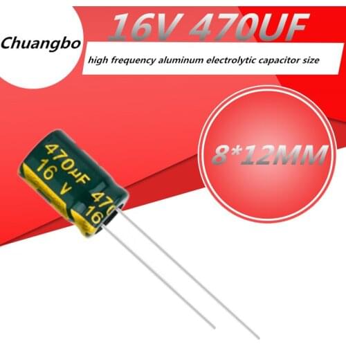 10pcs-20pcs 470uf16V 8.12mm Low ESR/Impedance high frequency aluminum electrolytic capacitor size 8*12 16V 470uf 20