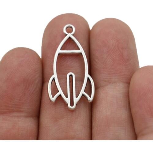 10pcs Tibetan Silver Plated Rocket Charms Pendants for Bracelet Jewelry Making Earrings DIY Handmade 30x16mm