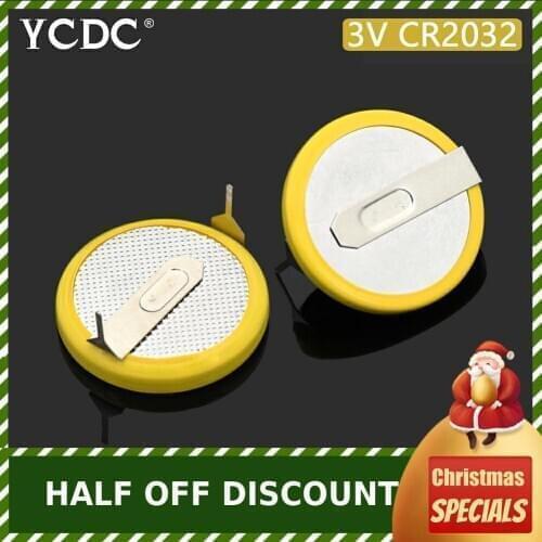 2Pcs 3V Soldered 2 Pins CR2032 Battery For Main Board Remote Control Game Toy
