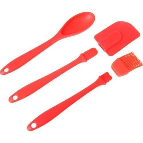 3Pcs/Set Silicone Spatula Spoon Brush Set Cooking Utensil Tool Kit