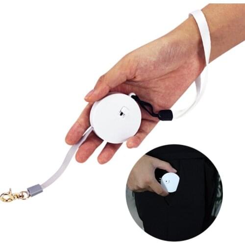 Automatic Retractable Pet Leash with Round Square for Small Dog Leash Pet Supplies Mini Handheld Dog Leash Training Dog Rope