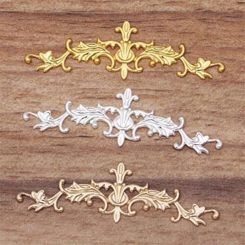 SIXTY TOWFISH 20 Pieces 15.5*51mm DIY Jewelry Accessories Handmade Materials Charms Brass Flower Filigree Flower Slice