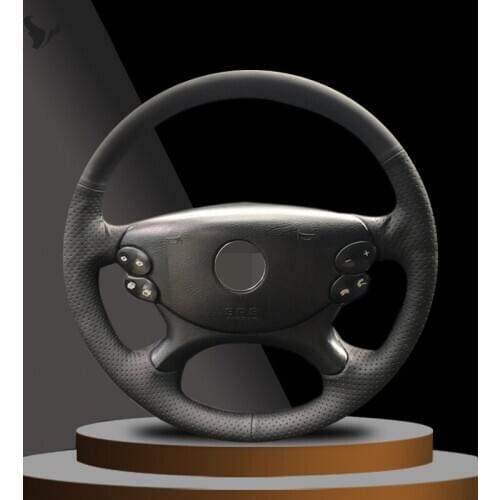 Black Artificial Leather Car Steering Wheel Cover for Mercedes Benz E-Class W211 E230 E280 E350 CLS-Class CLS350 CLS500