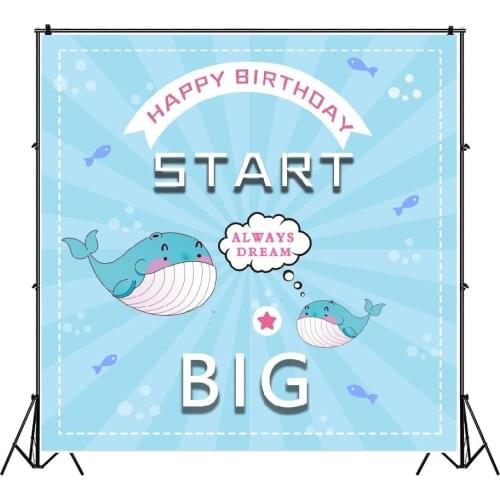Shark Underwater Cartoon Whales Backdrops Photos Background Decorations for Baby Shower Birthday Party Photography Props
