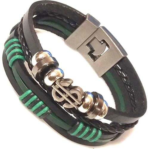 Hot Style Men Jewelry Black/Brown Braided Leather Bracelet Buckle Clasp Fashion Bracelet Jewelry Bangles Gift