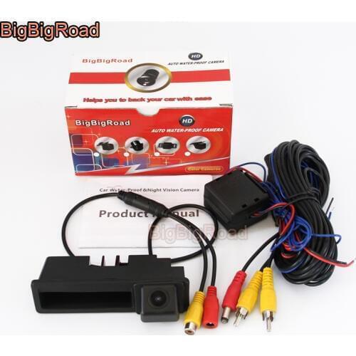 BigBigRoad Car Trunk Handle Rear View Parking CCD Camera Waterproof For Audi A6 C6 4F S6 RS6 2005-2011/ Audi Q7 4L 2005-2015