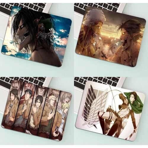 Anime Mouse Pad Small Multi-size Gaming Desk Rug PC Gamer Attack On Titan Cabinet Keyboard Laptop Desk Pad Ergonomic Memo Pad