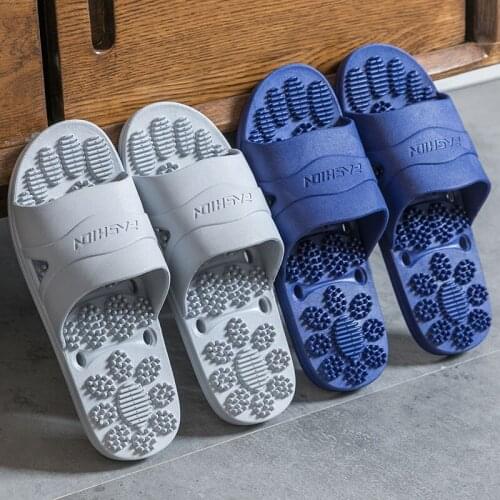Sole massage slippers mens summer home bathroom bath antiskid bath home water leakage quick drying deodorant cool slippers
