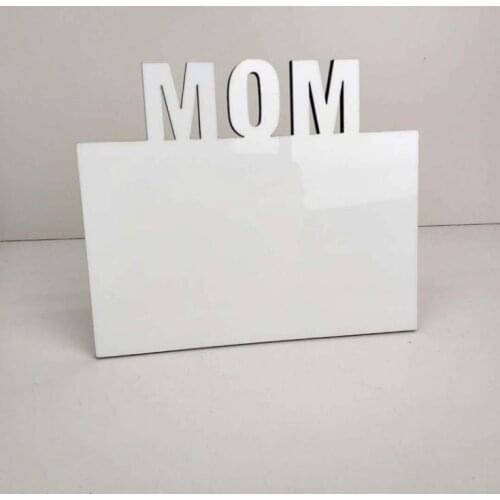 MDF Sublimation Blank MOM Frame DIY Wooden Lettering Photo Board Sublimating White Family Home Album Frame Heat Transfer SN126