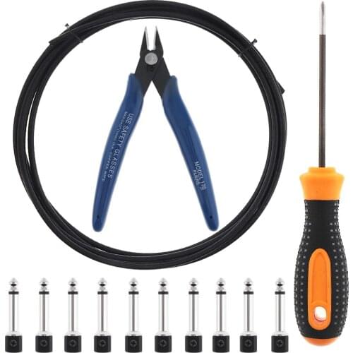 13pcs DIY Solderless Cable Kits Guitar Cable Set with Plug Screw Driver and Cable Cutter for Effect Pedal Musical Instruments