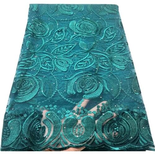 Nigerian African Sequins Lace Fabric Latest Organza French Mesh Lace Fabric 2021 High Quality Lace For Party Sewing PL-70
