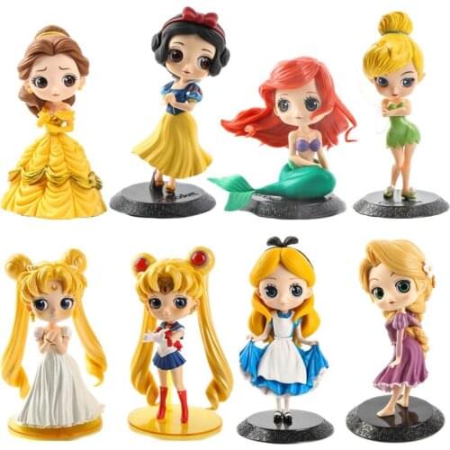New Cute Princess Rapunze Alice Fashion Dolls Mermaid Snow white doll Cake decoration gifts for girls