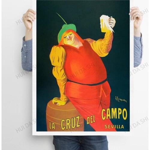 Cruz del Campo Beer Advert, Leonetto Cappiello Poster, Vintage Beer Advertisement, Art Nouveau, Drink Advert,Sevilla,Home Decor
