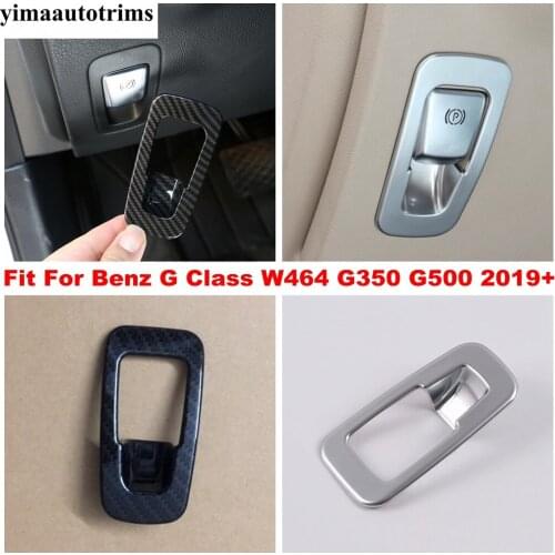 Carbon Fiber Look / Matte Car P Button Electronic Handbrake Frame Cover Trim For Mercedes-Benz G Class W464 G350 G500 2019 -2021