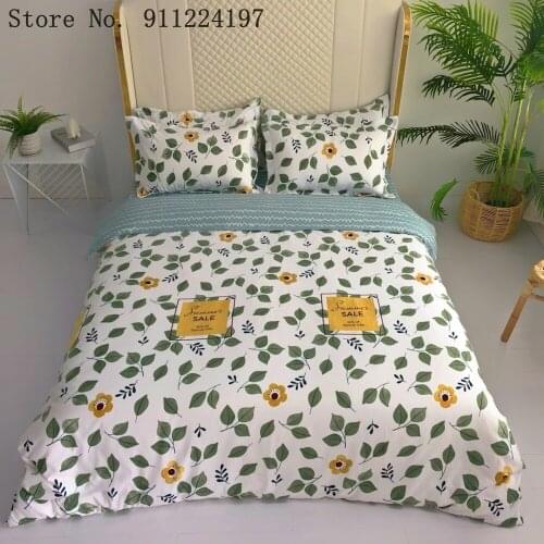 Green leaf Duvet Cover Comforter Bedding Set 3D Printing Luxury 3pcs Quilt Cover 200*229/140*210 Nordic Simple Home Textile