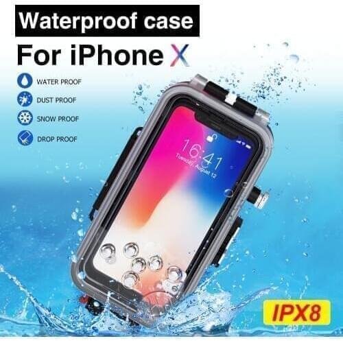 SeaFrogs 60m/195ft Waterproof Underwater Housing Case for iPhone X - Black