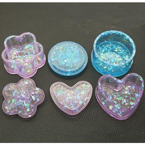 Hexagon Storage Box Epoxy Mould Crystal UV Mirror Handmade DIY Table Desktop Decoration Making Plum Square Round Silicone Mold