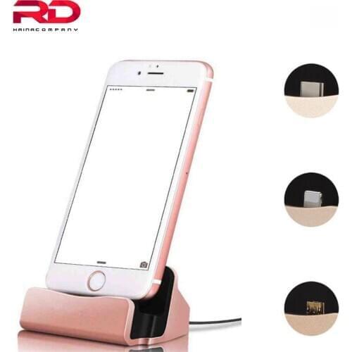 Charger Docking Stand Station 2-In-1 Cradle Charging Sync Dock Charger Station Desktop For iPhone Android Micro USB