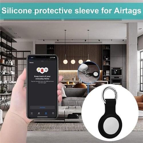 Anti-lost Device Keychain Protective Sleeve For Apple Airtags Liquid Silicone Protective Sleeve For Apple Locator Tracker