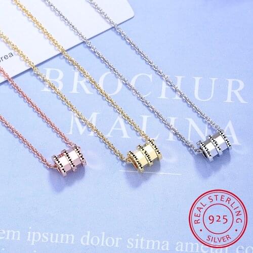 925 Sterling Silver Rotation Luck Beads Necklaces & Pendants For Women Fashion Lady Festival Gift Sterling-silver-jewelry