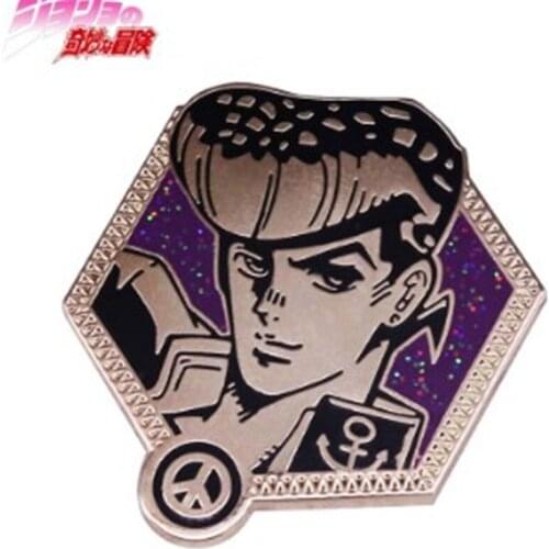 JoJos Bizarre Adventure Anime Glitter Enamel Pin Golden Giorno Giovanna Badge Japanese Lovers Wonderful Jackets Backpack Decor