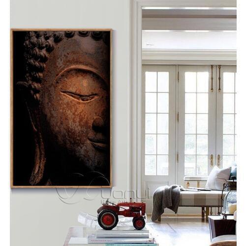 1 Pcs Abstract Buddha Face Canvas Oil Painting Wall Picture For Living Room Cuadros Buddha Decoration Modern Printing Unframed
