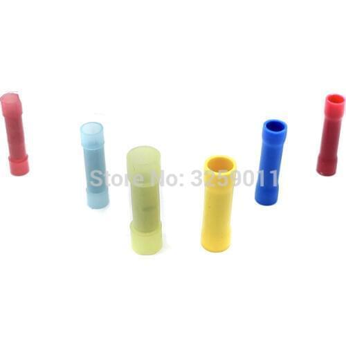 1000PCS Long Full Insulating Middle Joint See-Through Nylon Insulated Butt Wire Connector Terminal 22-16AWG / 16-14AWG /12-10AWG