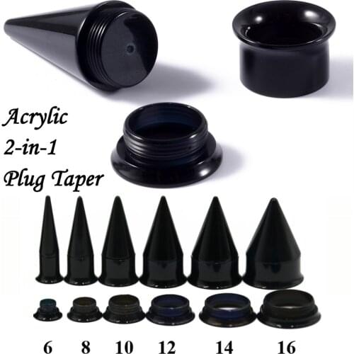 12pcs-Two In One Design Ear Taper & Tunnel Kit Acrylic 2 in 1 Ear Gauges Stretchers Plug Expanders Kit Set