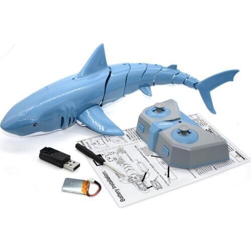 2.4G Electric Simulation RC Fish Remote Control Shark 20 Minutes Rechargeable Battery Water Swimming Pool Children Toys