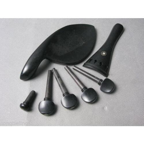 3 Sets of Ebony Viola Fitting - with Viola chinrest, tailpieces, Pegs,end