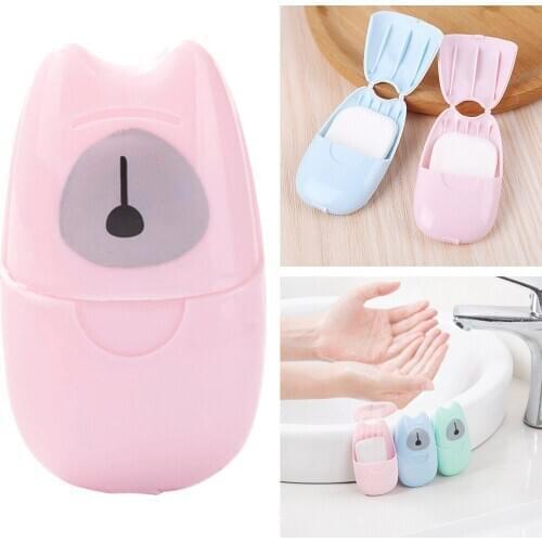 50 Pcs Disposable Mini Travel Soap Paper Washing Hand Bath Cleaning Portable Boxed Foaming Soap Paper Scented Sheets