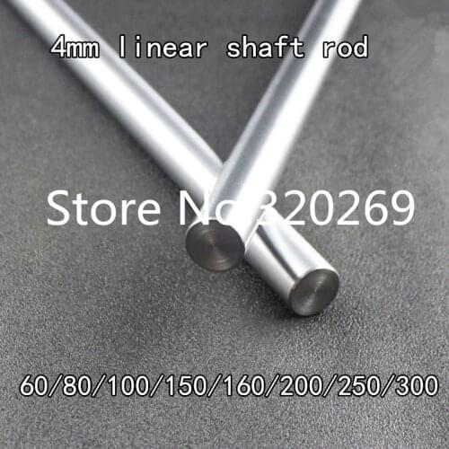 6pcs 3D Printer WCS Diameter 4Mm Shaft Length 60/80/100Mm Chrome Plated Linear Guide Rail Round Rod Hardened