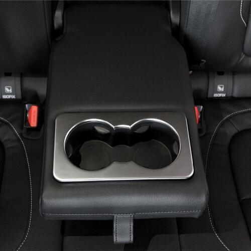 ABS Chrome Car Rear Seat Water Cup Holder Frame Cover Trim Sticker For Jaguar XE/F-Pace/XF 2016 f-pace Car Styling Accessories