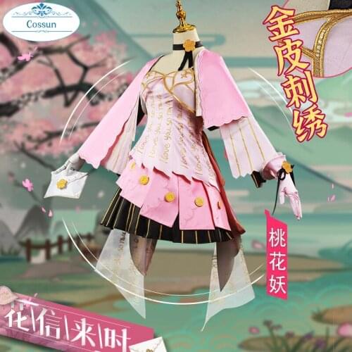 Anime! Onmyoji SSR Momo HuaXinLaiShi Valentines Day JK Sweet Dress Elegant Uniform Cosplay Costume Halloween Party Outfit NEW
