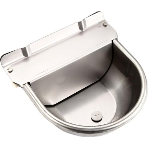304 Stainless Steel With Drain Hole Drink Automatic Float Farming Trough Horse Cow Water Bowl Supplies Sheep Dog Pet Goat Cattle