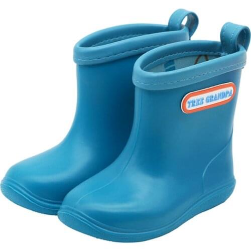 Solid Rain Boots Baby Antiskid PVC Rainy Shoes Toddler Girl Boy Rubber Ankle Boots Waterproof Walking Shoes for Outdoor Playing