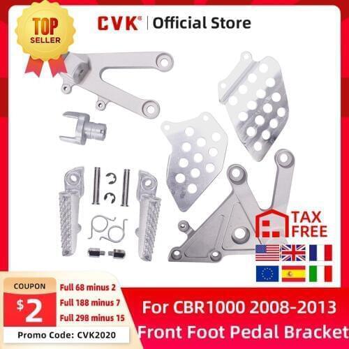 CVK Aluminium Alloy Front Footrests Bracket Kit Foot Rests Assembly For Honda CBR600 F5 2002 2003 2004 2005 2006 CBR600RR 02-06
