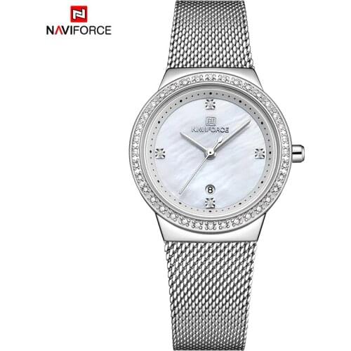 Relogio Feminino NAVIFORCE Women Watches Top Brand Luxury Ladies Wristwatch Stainless Steel Fashioin Bracelet Female Clock 5005