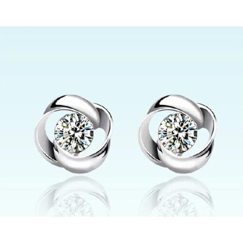 Flower 925 Sterling Silver New Luxury Jewelry Trendy Zircon Earrings For Women Retro Party Girls Gift