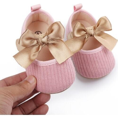 Spring Autumn Baby Boy Girl Baby Shoes Bow Soled Hook & Loop Non-slip Footwear Crib Shoes 2020