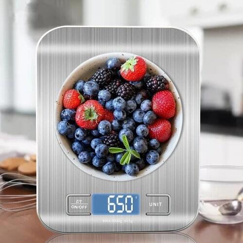 5/10kg Household Kitchen Slim LCD Digital Electronic Stainless Steel Weighing Scale Electronic Food Diet Scales Measuring Tool