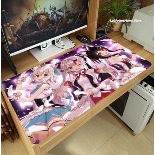 Game Hololive YouTuber Shirakami Fubuki Ookami Mio Nakiri Ayame Mouse Pad Cosplay Laptop Mice Mat Keyboard Mat Anti-Slip Playmat
