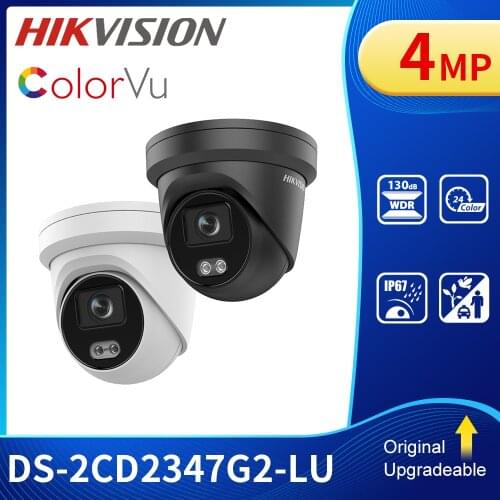 Original Hik 4MP POE ColorVu Camera Security DS-2CD2347G2-LU Outdoor Full Color Built-in Microphone Replace DS-2CD2347G1-LU