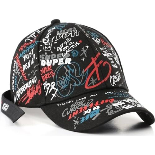 Outdoor Hip Hop Sun Protection Student Duck Tongue Hat Womens Fashion Street Shooting Versatile Mens Graffiti Baseball Cap