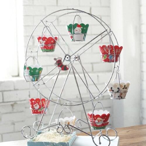 Ferris Wheel Cupcake Holder Metal Cake Stand Party Cupcake Display Rack Wedding Birthday Dessert Decorative Rack Baking Tools