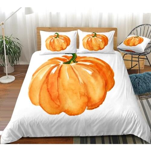 Pumpkin Bedding Set Fruit Bed Linen Kids Girls Boys Duvet Cover Set Orange Home Textiles Microfiber Bedclothes Plants Bed Set