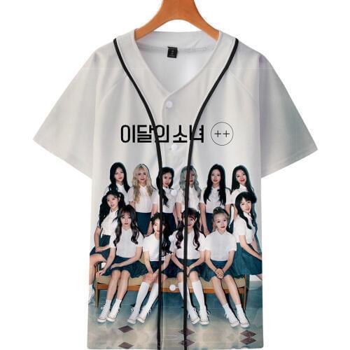 KPOP LOONA baseball T-shirt Hot Sale Hip Hop Tee Shirt Hipster Casual 3d Tshirt Tops Harajuku Streetwear T shirt brand Clothes