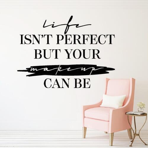 Make Up Vinyl Wall Decal Inspiring Quote Beauty Salon Makeup Cosmetics Stickers Wall Window Decoration Posters A102