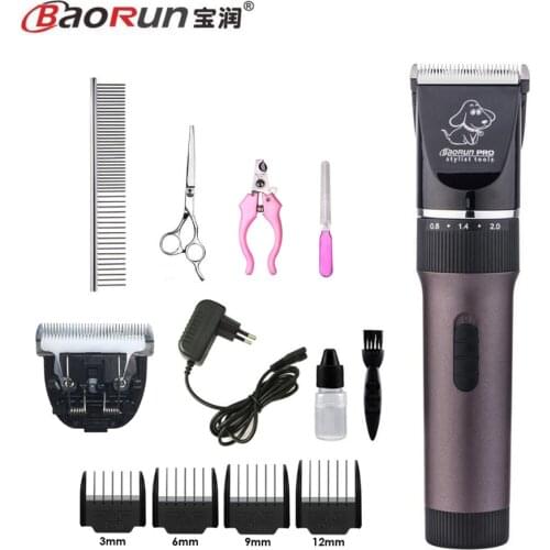 Baorun P6 Rechargeable Professional Dog Electric Hair Clippers Trimmers Animal Pet Shaver Cutting Haircut Machine Scissors