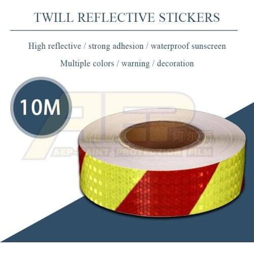 10MX5 CM Car Safety Mark Red Green Reflective Warning Strip Car Sticker Bicycle Adhesive Tape Safety Decor Sticker Accessories